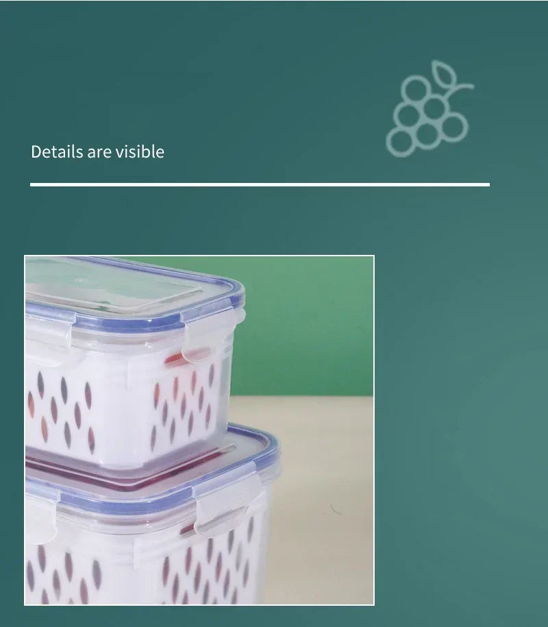 Refrigerator Preservation Storage Box Drain Basket Storage