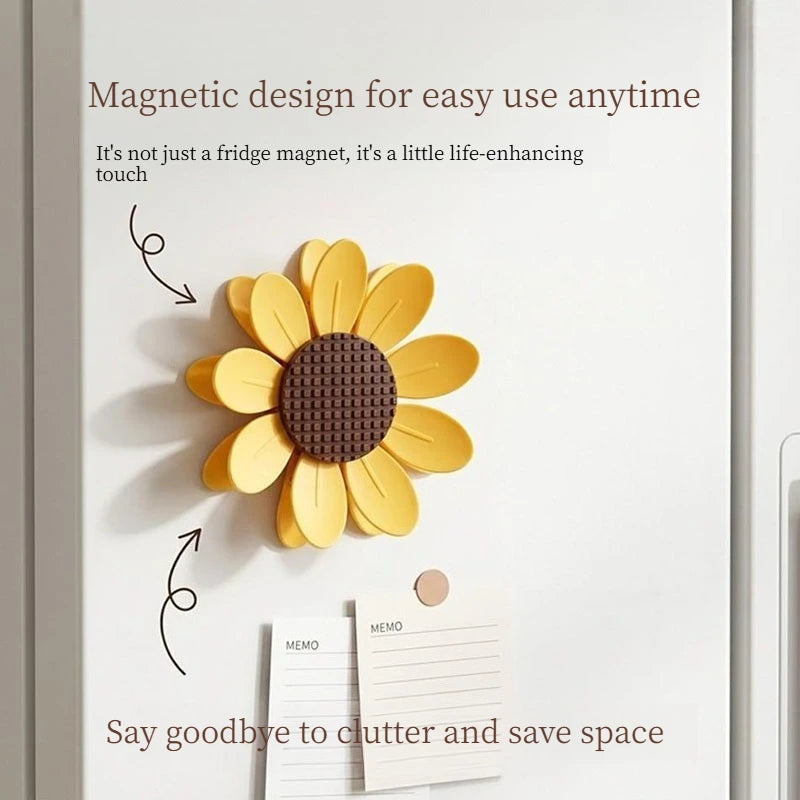 Sunflower Magnetic Sealing Clip Fridge Magnet 3d Petal