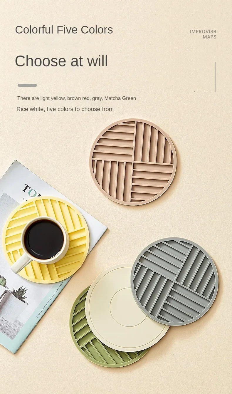 High Temperature Resistant Thickened Silicone Coaster Round