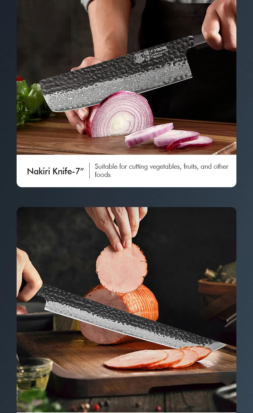 Young Japanese Hand Forged Chef Knife Damascus Steel