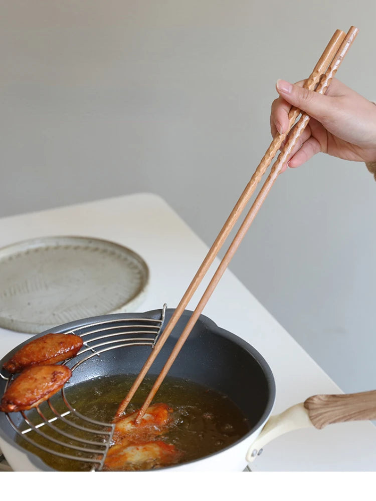 Pair Japanese Extra Long Wooden Chopsticks Polished Beech