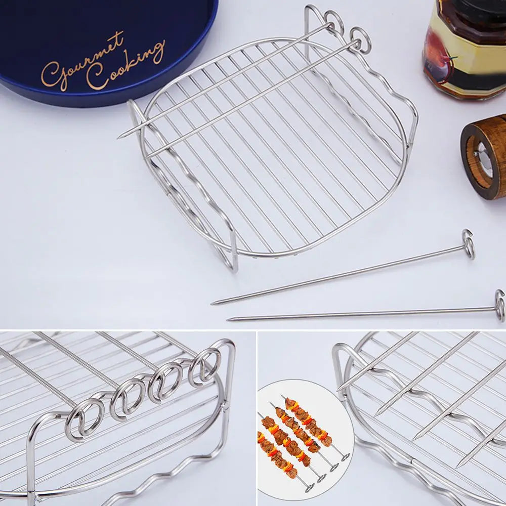 Baking Tray Skewers Air Fryer Stainless Steel Holder