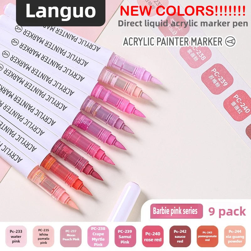 Languo 240/9 Colors Direct Liquid Acrylic Paint Pens