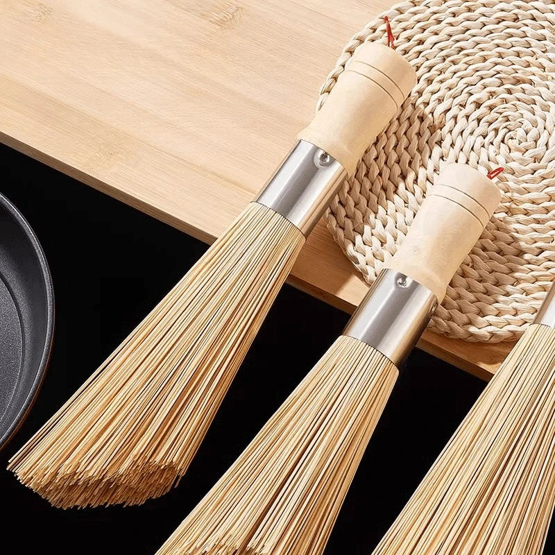 1pc Bamboo Dish Brush Oil-Resistant Stain-Removing Pot Scrubber