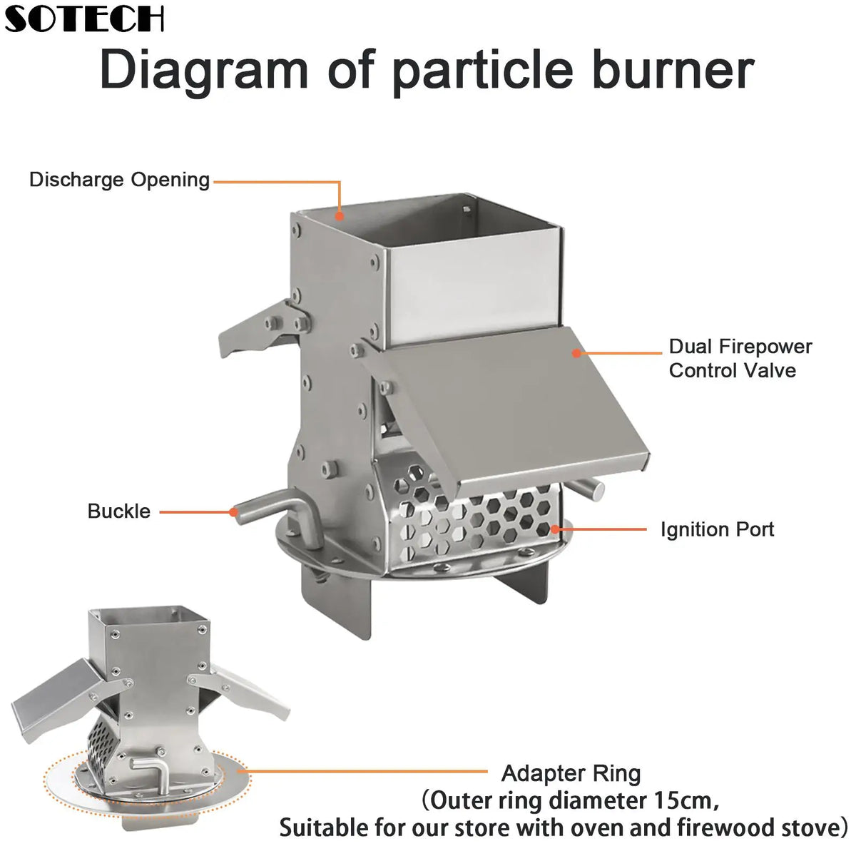Stainless Steel Pellet Hopper Gravity Feed Fuel Storage