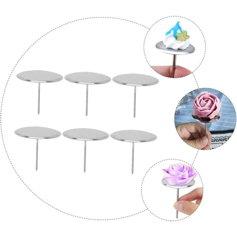 6pcs Stainless Steel Mounting Nails Pastry Nails Cake