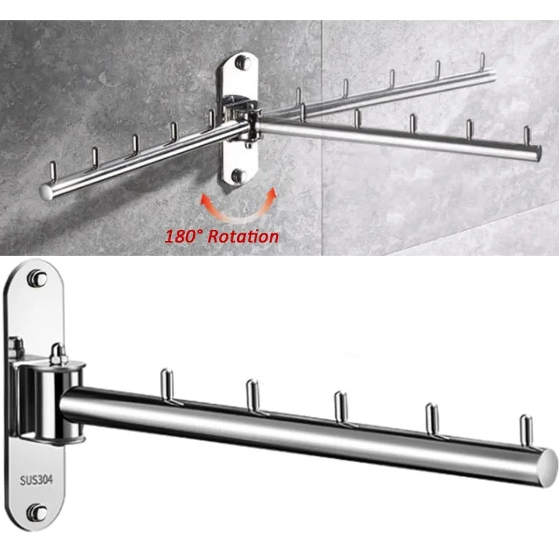 Clothes Hanger Rack Swing Arm Folding Clothes Hanger
