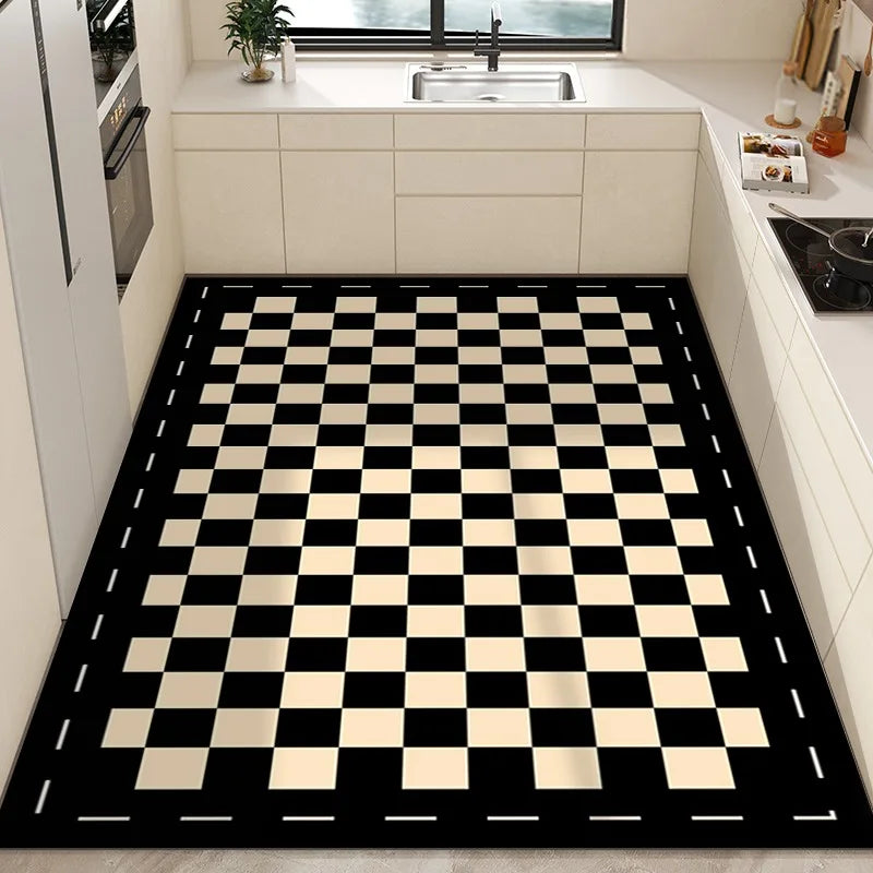 Checkerboard Pvc Anti-Slip Oil-Proof Floor Mat Leather Balcony