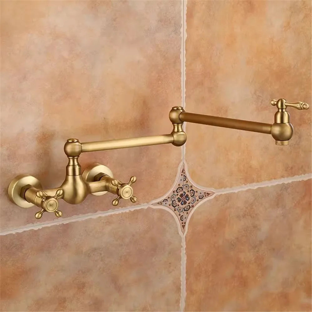 Wall Mounted Foldable Faucet Antique Bronze Pot Filler