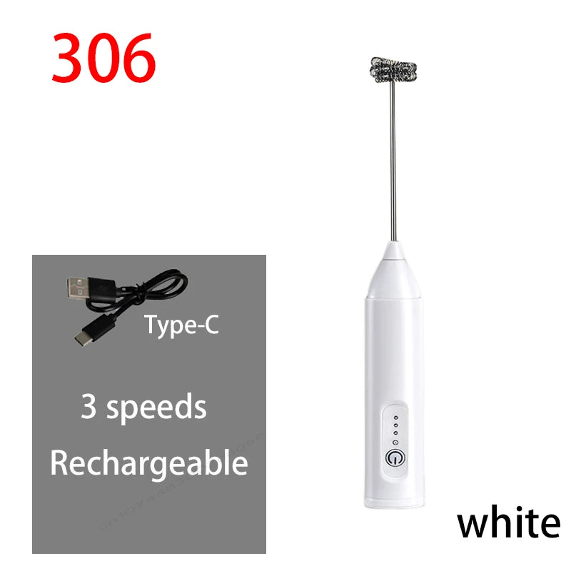 Electric Milk Frother Egg Beater Wireless Type-C Charging