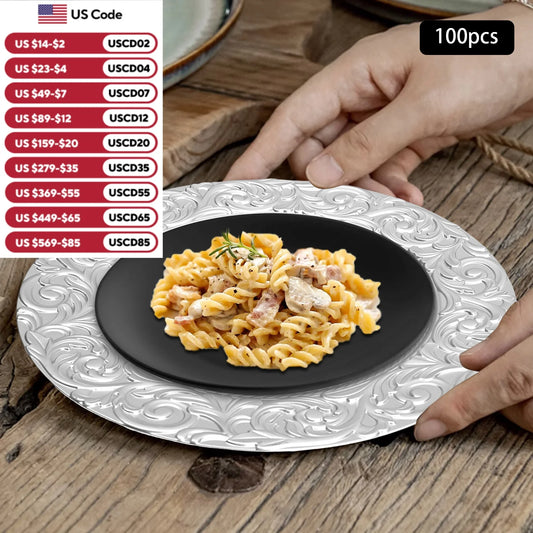 100pcs Charger Plates 13 Inch Round Charger Plates