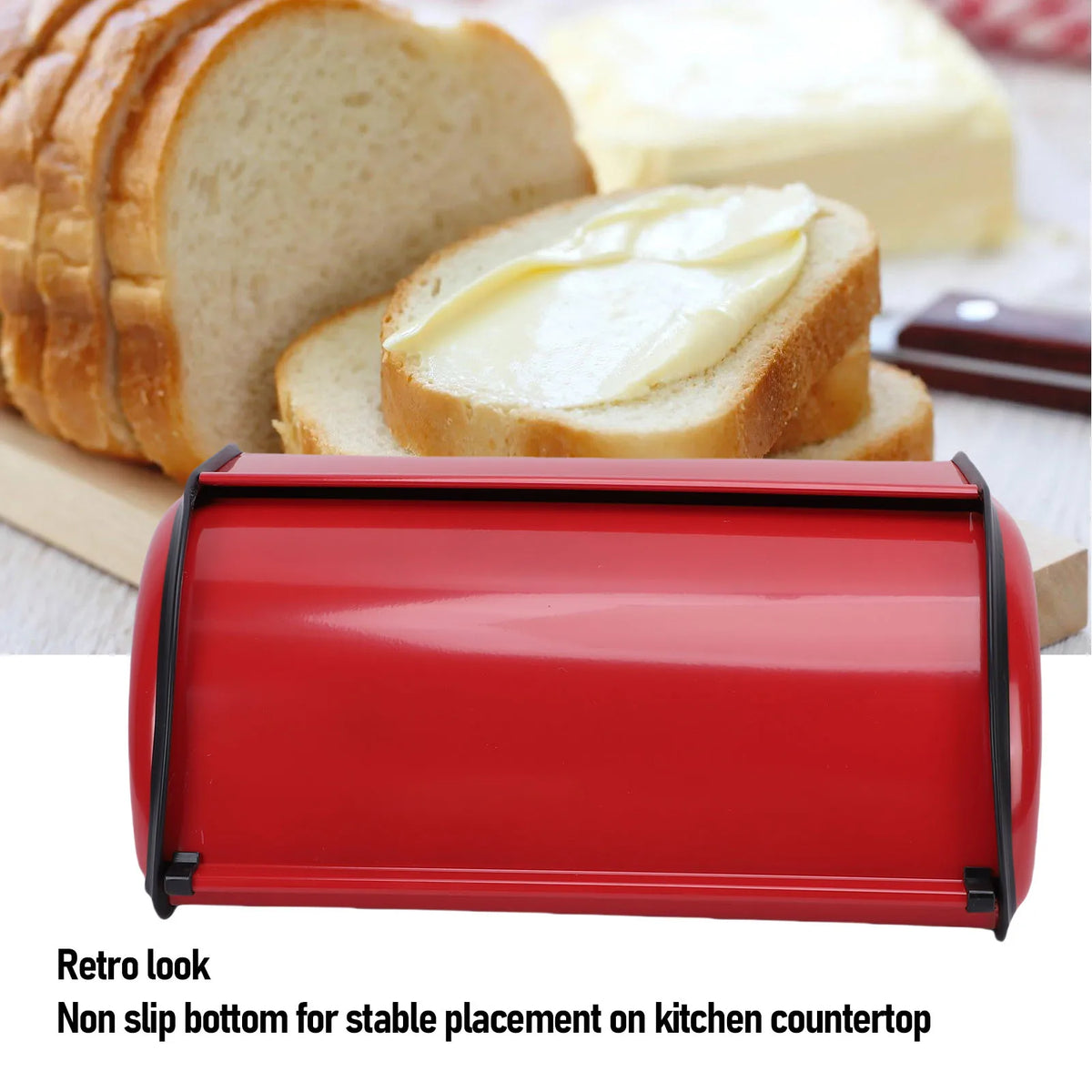 Metal Bread Holder Roll Top Bread Box Iron