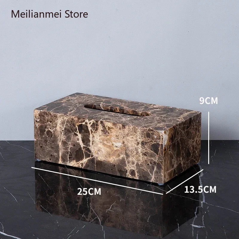 Dark Natural Marble Bathroom Brown Luxury Toothbrush Holder
