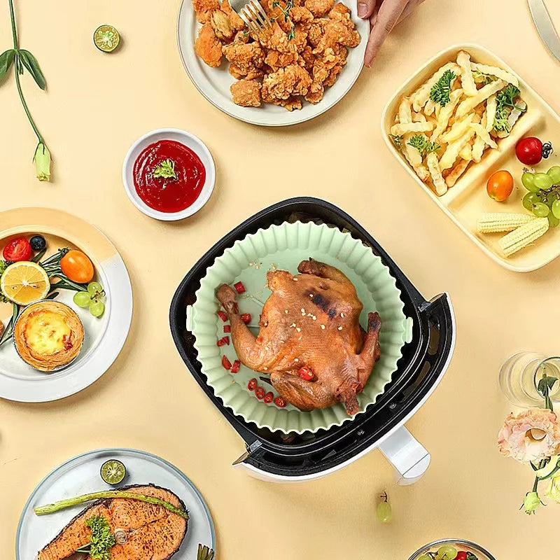 Silicone Air Fryer Baking Tray Reusable Baking Basket