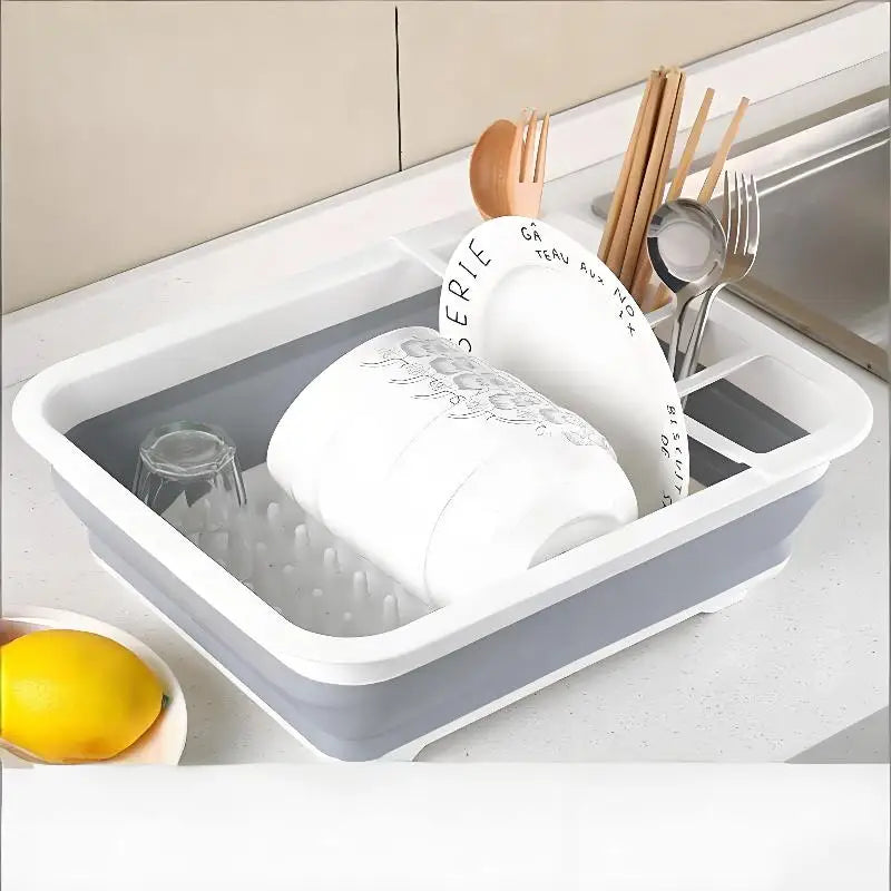 Collapsible Dish Drying Rack Foldable Dinnerware Drainer