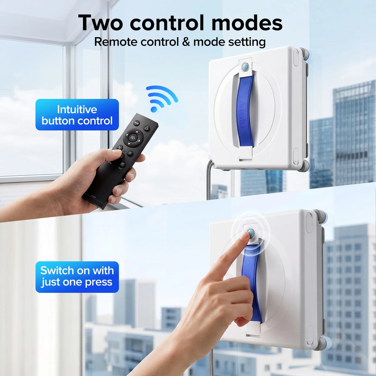 Robot Window Cleaner Lubluelu W100 Dual Water Spray