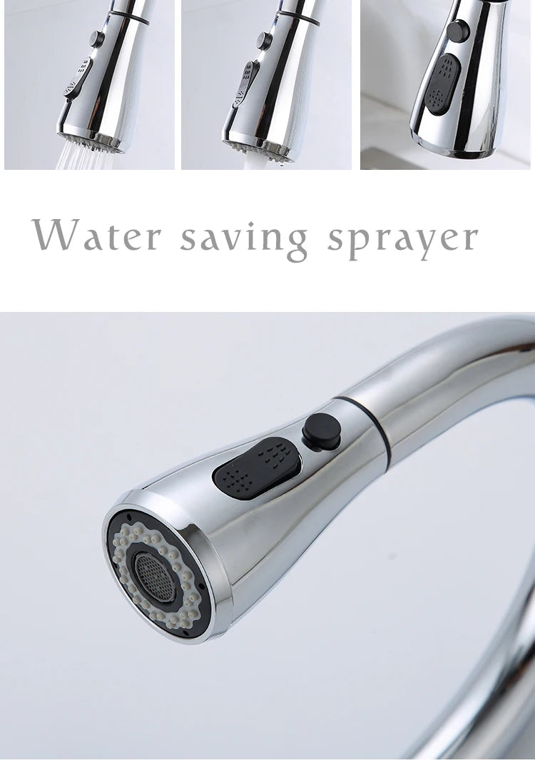 Brass Touch On Fauct Pull Down Cold Sink
