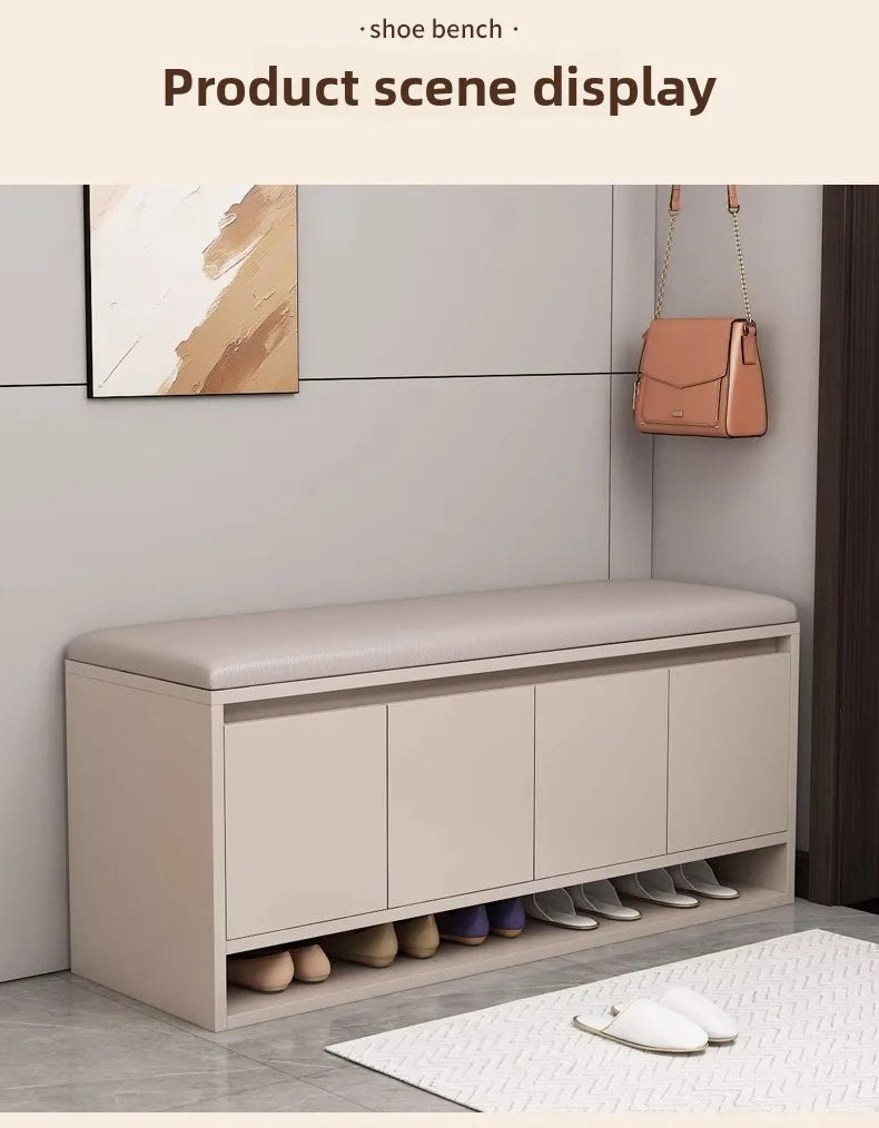 Shoe Storage Bench Cushion Seat Entryway Shoe Cabinet