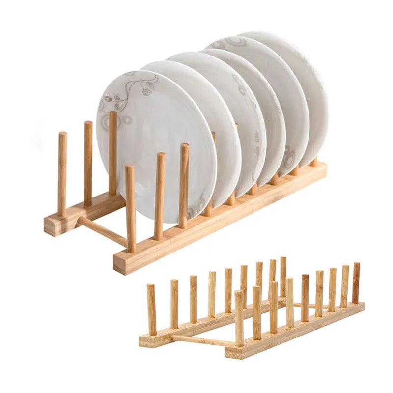 Plate Storage Rack Wooden Dish Rack Cup Dish