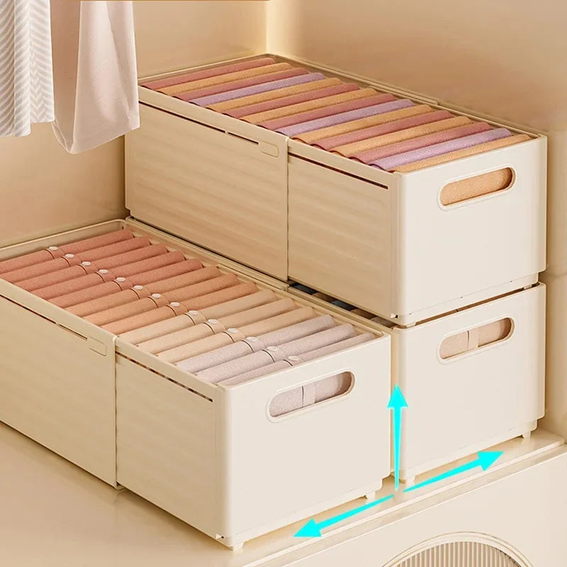 Adjustable Clothes Storage Box Closet Organizer Categorized