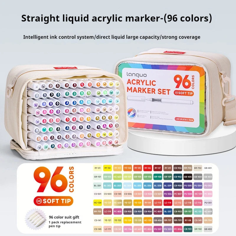 96/192/240/288 Colors Direct Liquid Acrylic Paint Pens Brush