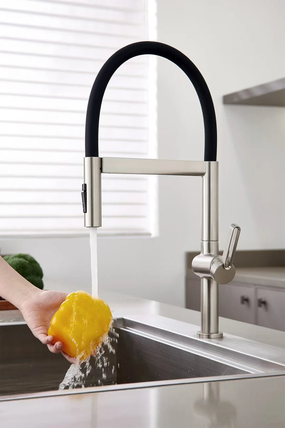 Vgx Brushed Faucet Sink Faucets Rubber Pull Down