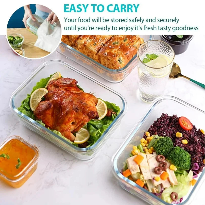 Glass Lunch Box Food Storage Containers Meal Prep