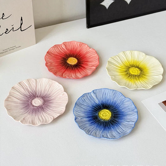 6-Inch Flower Small Dish Ceramic Small Dish Irregular