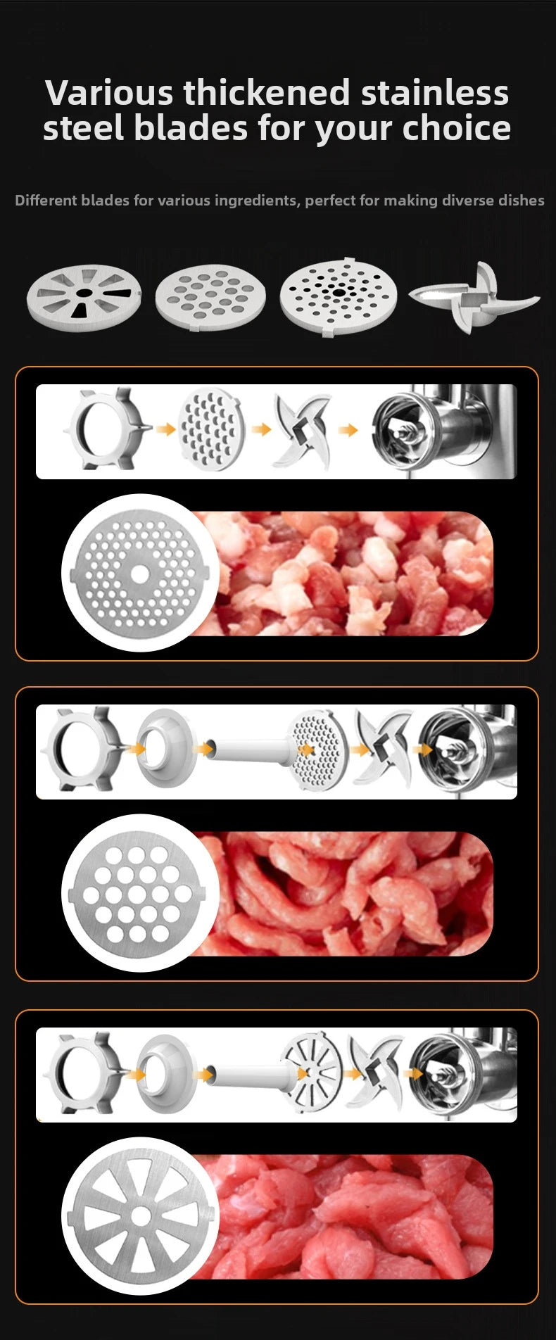 Meat Grinder Electric 2000w Stainless Steel Food Grinder