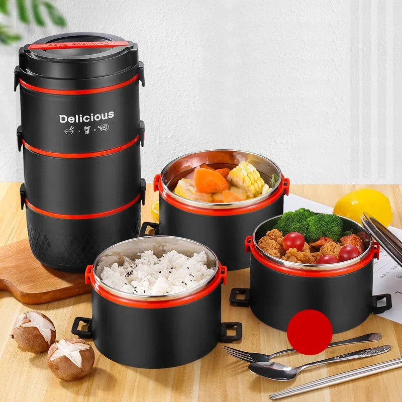 Layer Stainless Steel Lunch Box Kids Student Office