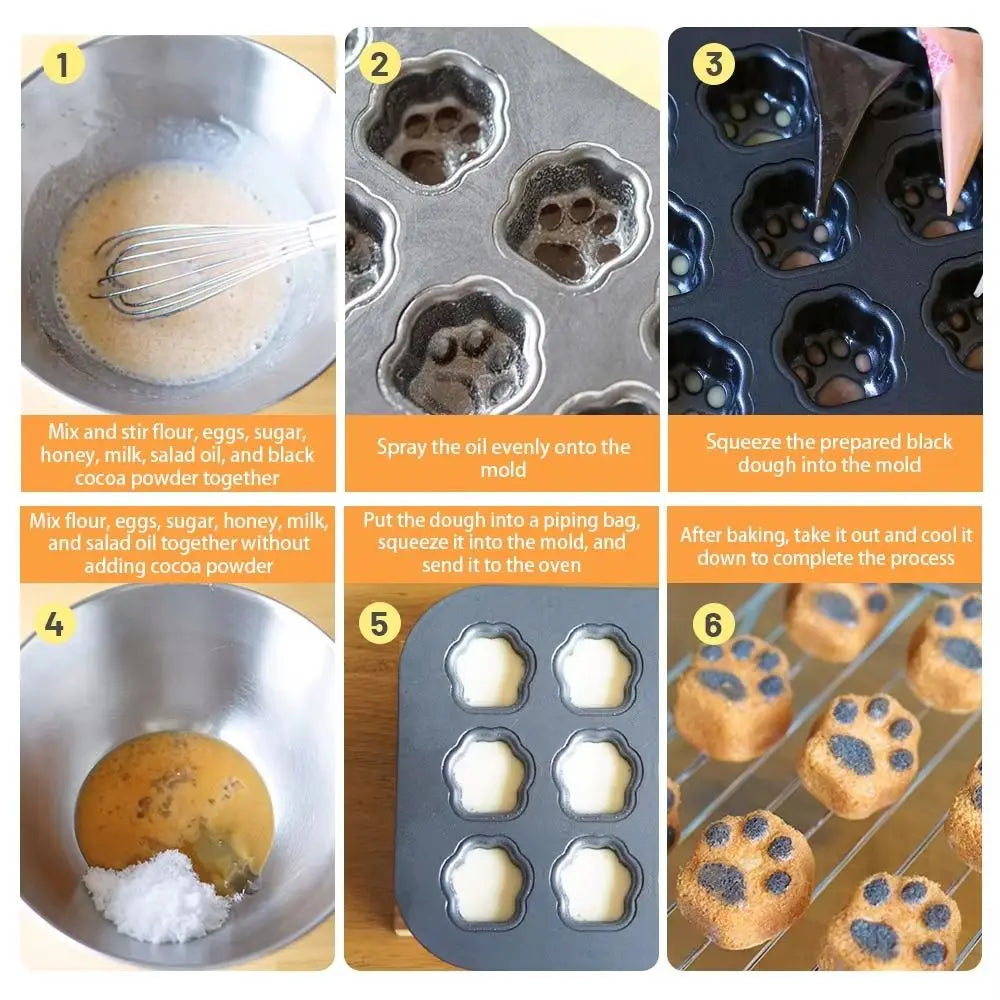 Cute 6/12 Cavity Cake Mold Non Stick Carbon