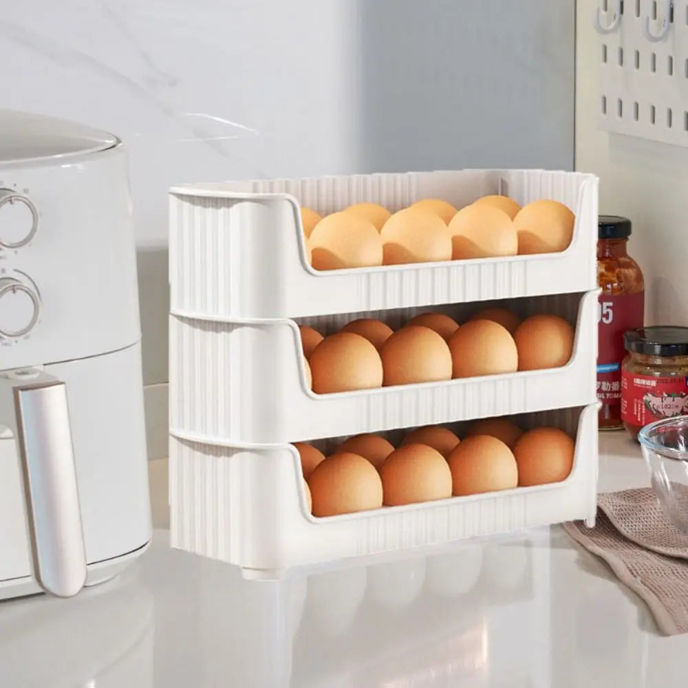 Plastic Refrigerator Side Door Egg Tray Fresh-Keeping Multi-Layer