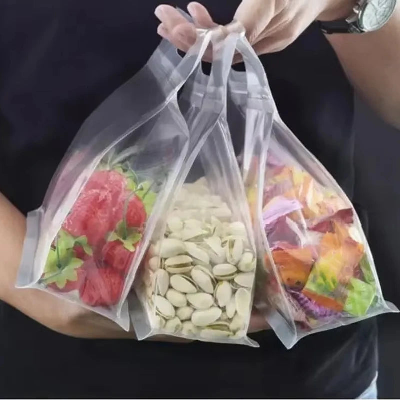 5pcs Reusable Leakproof Food Storage Bags Nut Grain