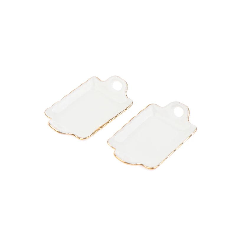 1pcs 1/12 Dollhouse Miniature Ceramic Food Tray Plate