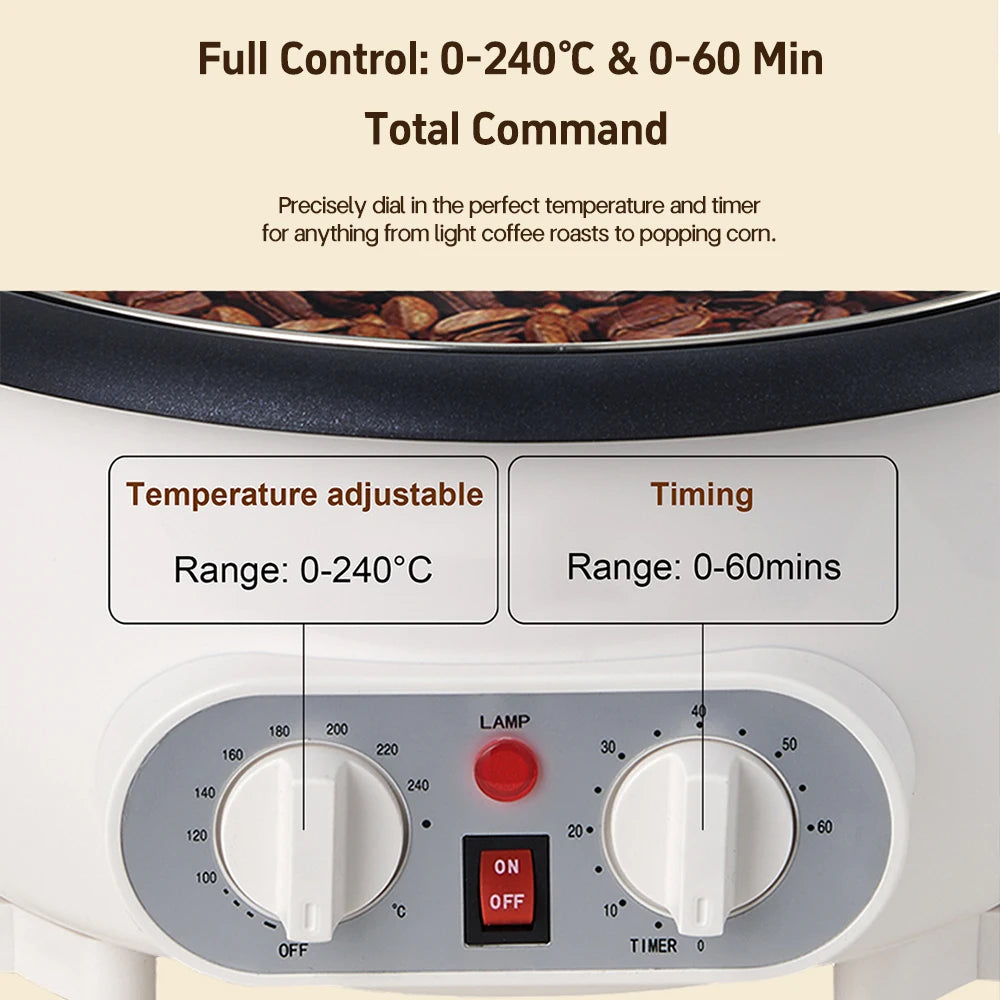 Electric Coffee Bean Roaster Temperature Control Peanut Beans
