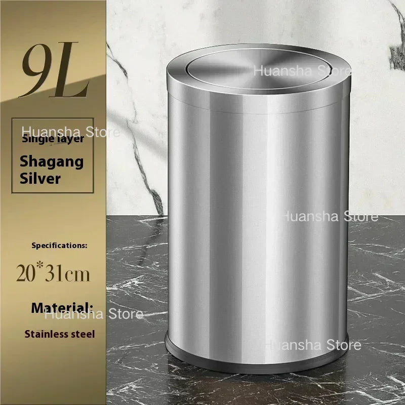 Stainless Steel Trash Can Gold Bathroom Bedroom Recycle