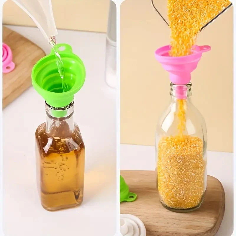 1pc/3pcs Silicone Collapsible Funnel Foldable Funnels Water