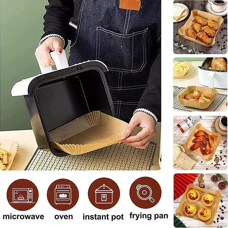 Disposable Air Fryer Paper Square Airfryer Baking Paper