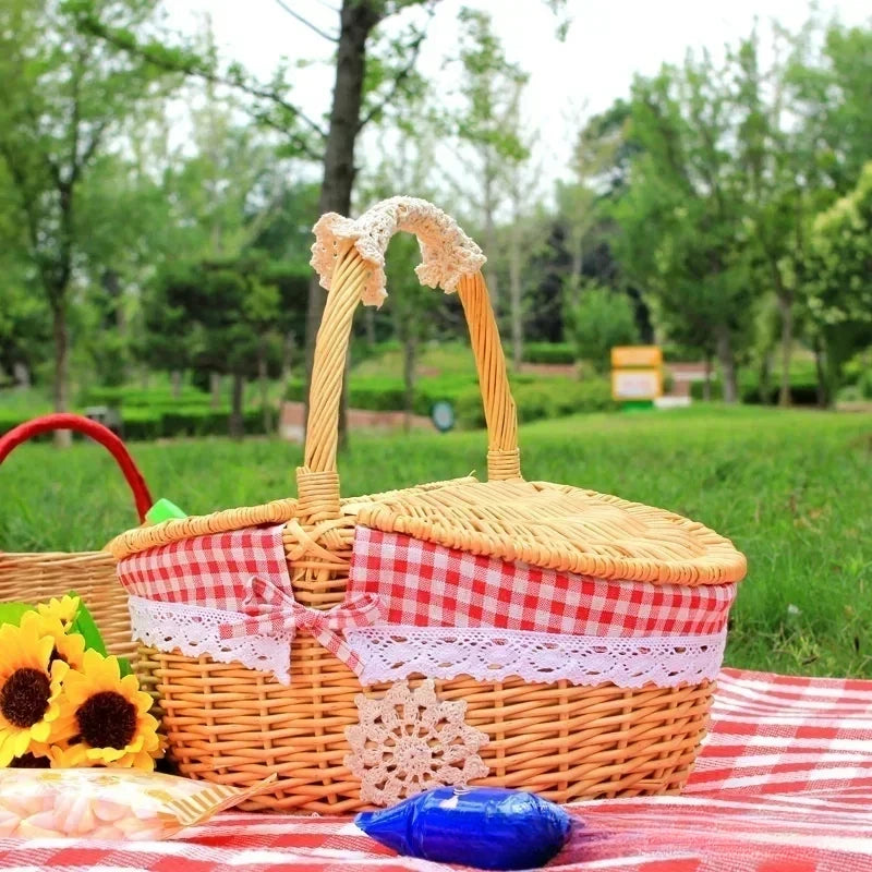 Camping Picnic Fruit Baskets Food Organizer Handmade Big
