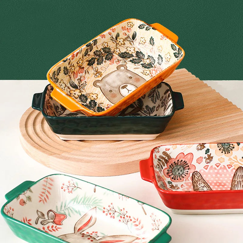 Ywdl Ceramic Baking Dish Roasting Lasagna Pan Rectangular