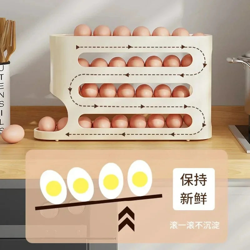 2/3/4 Tier Egg Holder Storage Container Automatic Rolling