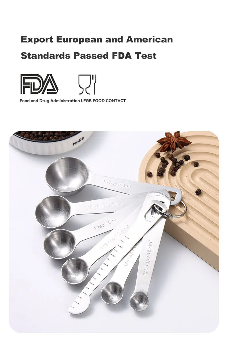 Stainless Steel Measuring Spoon 4/6/7/8 Scale Measuring Ruler