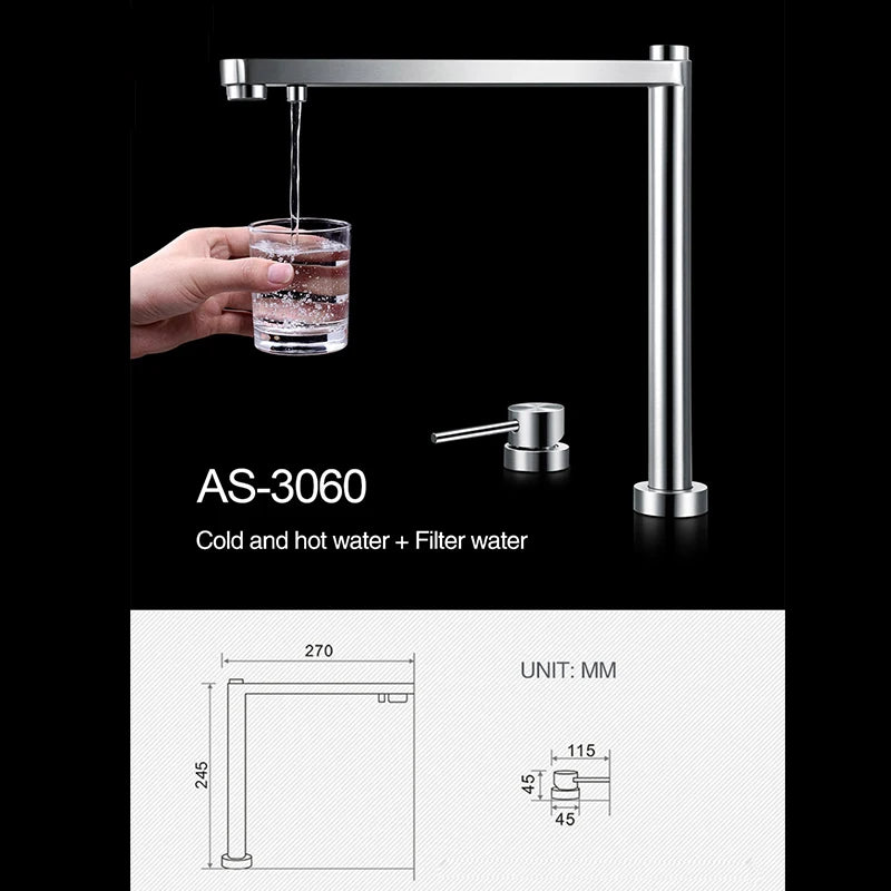 Asras Sink Faucet 304 Stainless Steel Lifting Faucet