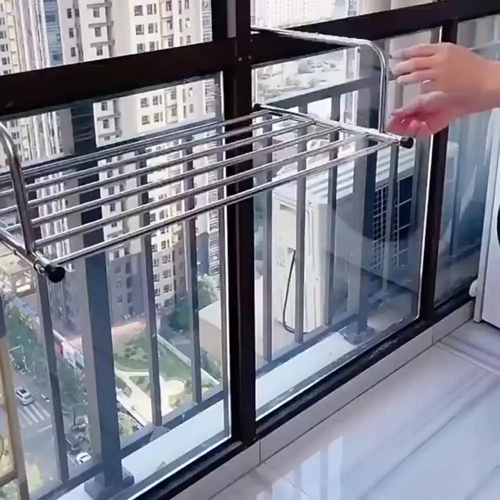 Scalable Clothes Drying Rack Stainless Steel Adjustable Balcony