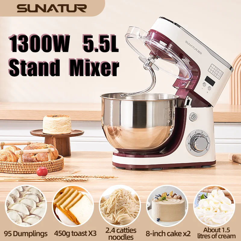 Sunatur 1063 Stand Mixer 1300w 5l Automatic Dough