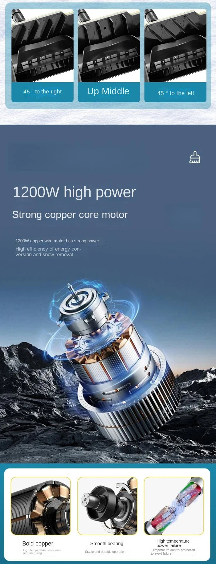 Brushless Li-Ion Snow Blower Road Yard Garden Cleaning