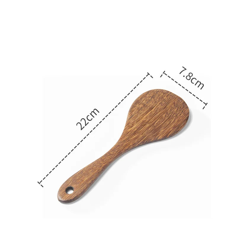Utensils Non-Stick Cookware Wooden Handle Soup Spoon Spatula
