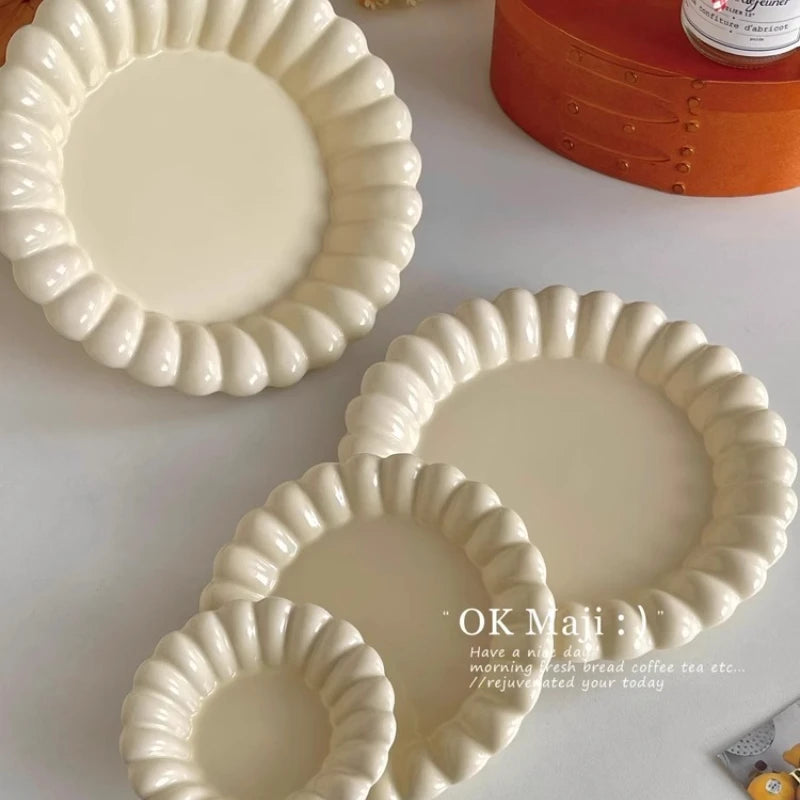 High-Looking Ceramic Plate Western-Style Dinner Plate Round Plate
