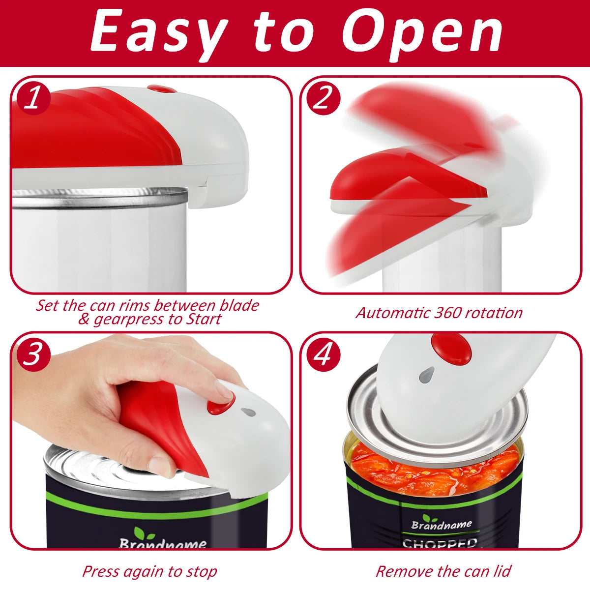Automatic Can Opener One-Touch Operation Electric Tin Opener