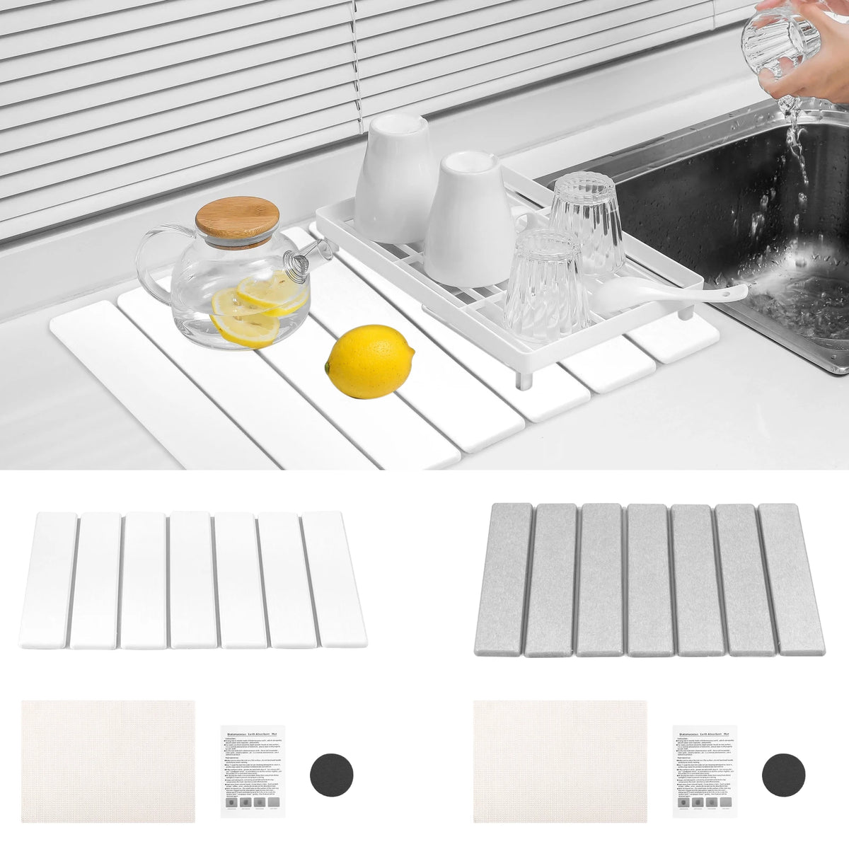 Stone Drying Mat Foldable Stone Dish Drying Mat